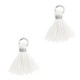 Mini Quaste Ibiza Style 1cm Silver-white